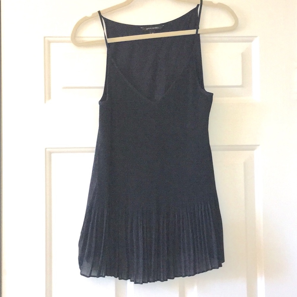Blue pleated banana republic tank top